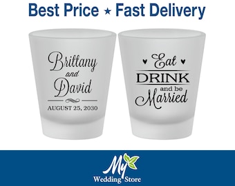 Custom Shot Glasses, Shot Glasses, Shot Glass, Wedding Favors, Wedding Shot Glasses, Personalized Shot Glasses, Custom Shot Glass | 630