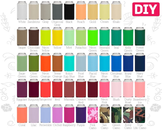 Blank Can Coolers Blank Coolers Foam Can Holders Collapsible Bulk Beer Huggers Screen Print Embroidery HTV DIY Crafts Il_570xn