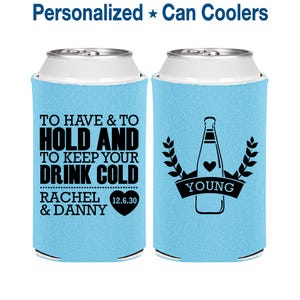 Wedding Favor Can Coolers, Personalized Wedding Favors, Custom Can Coolers, Wedding Favor Ideas, To Have and To Hold | 383 image 1