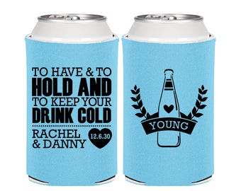 Wedding Favor Can Coolers, Personalized Wedding Favors, Custom Can Coolers, Wedding Favor Ideas, To Have and To Hold | 383