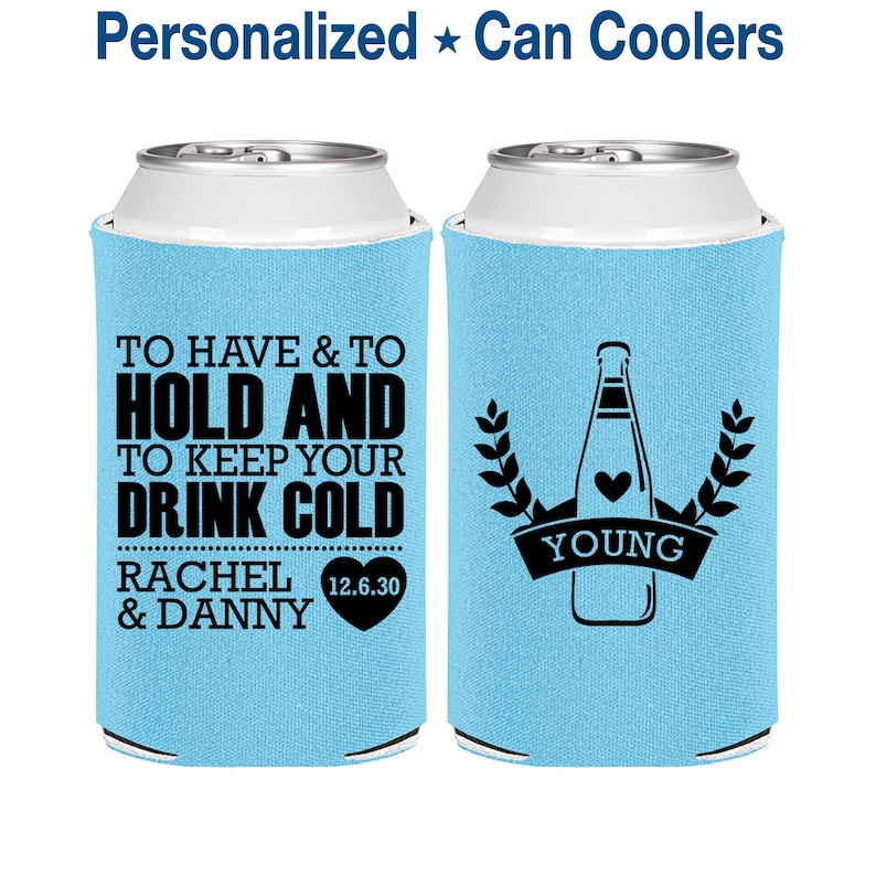 Wedding Favor Can Coolers, Personalized Wedding Favors, Custom Can Coolers, Wedding Favor Ideas, To Have and To Hold | 383 image 1