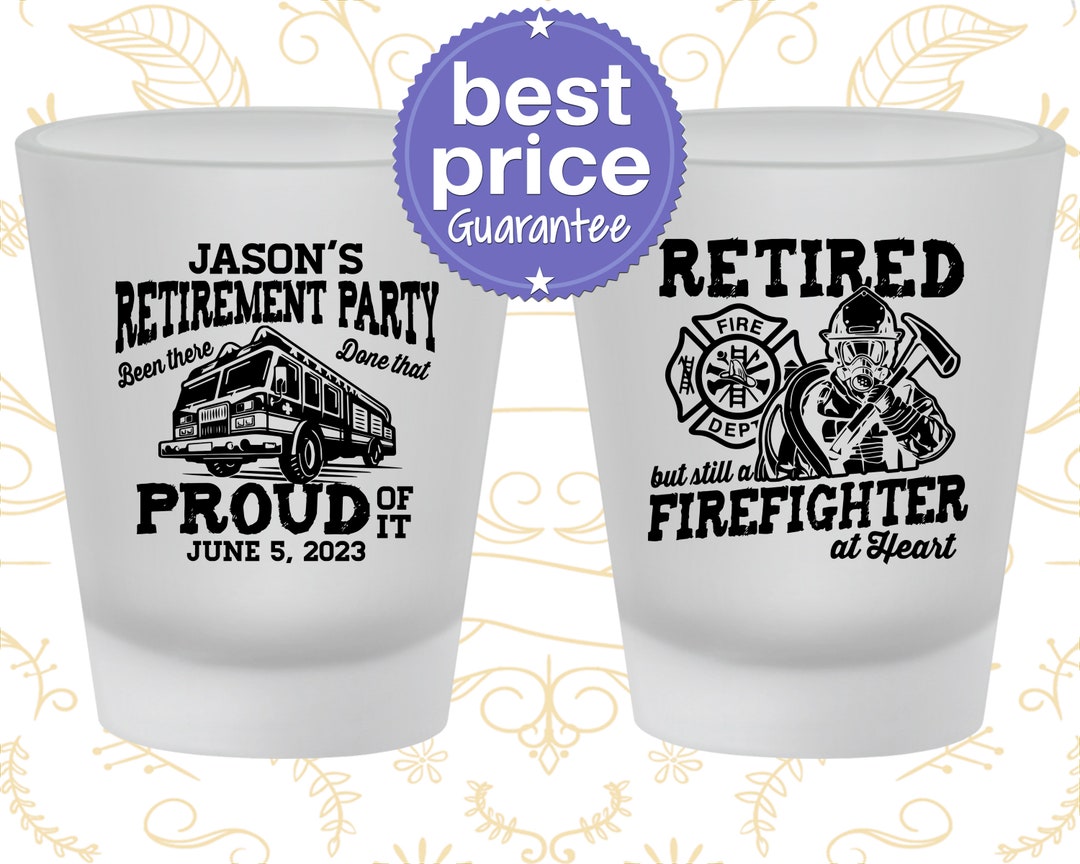 Retirement Shot Glasses, Retirement Party Favors, Retirement Gifts