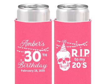 30th Birthday, 30th Birthday Party, Birthday Can Coolers, Birthday Coolies, Birthday Party Favors | 20140