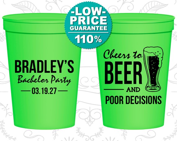 Bachelor Party Cups, Personalized Bachelor Party Cups, Custom Bachelor Cups, Bachelor Plastic Cups, Bachelor Party Favors (C40045) Il_570xn