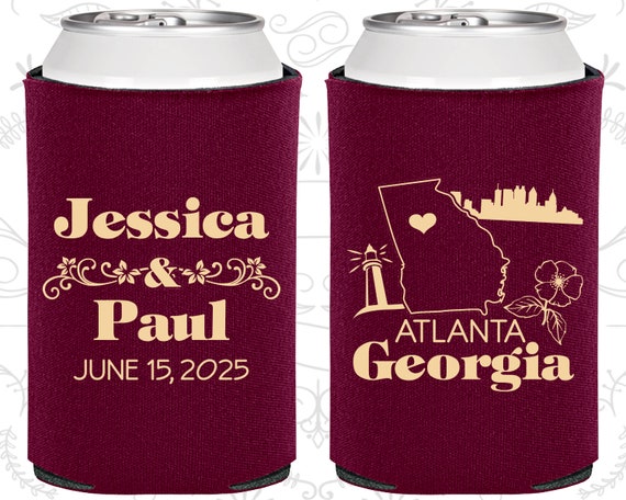 Georgia Wedding Favors, Coolies, Destination Wedding Gift, State Wedding Favors, Georgia Wedding Shower, Travel Wedding Favors (109) Il_570xn