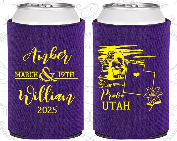 Utah Wedding Favors, Coolies, Destination Wedding Gift, State Wedding Favors, Utah Wedding Shower, Travel Wedding Favors (143) Il_570xn