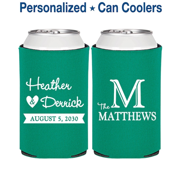 Monogram Wedding Gift, Personalized Monogram, Custom Monogram, Monogrammed Favors, Monogram Wedding Favors, Wedding Can Cooler | 402