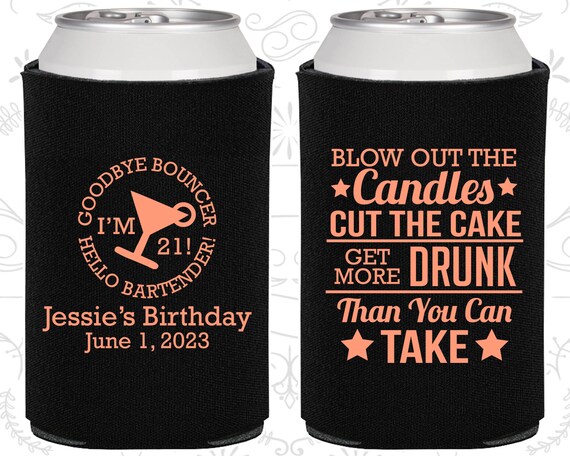 21st Birthday, 21st Birthday Favors, Printed Birthday, Goodbye Bouncer, Hello Bartender, Party Favors (20107) Il_570xn