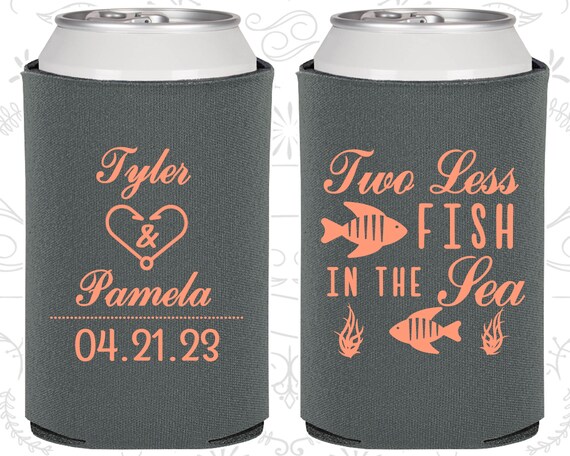 Two Less Fish in the Sea Wedding Favors, Wedding Favors, Fisherman Wedding Favors, Fishing Wedding Favors, Wedding Can Coolers (270) Il_570xn