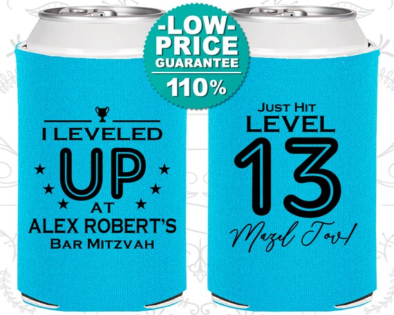 Bar Mitzvah Favors, Bar Mitzvah Can Coolers, Bar Mitzvah Items Barmitzvah Gift, Video Game Bar Mitzvah (110014) Il_570xn