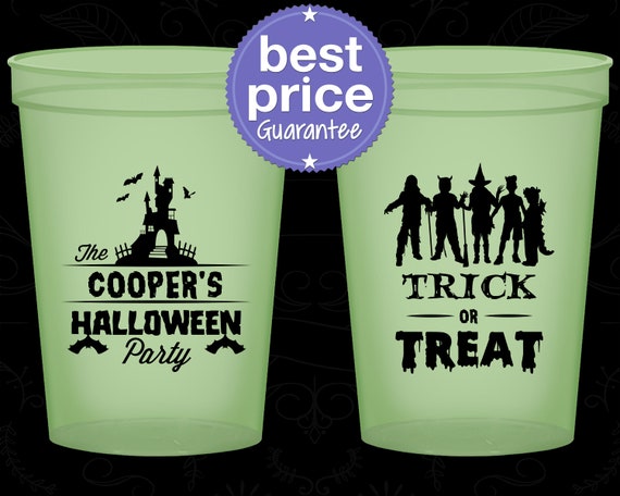 Halloween Glow In the Dark Cups, Halloween Party Favors, Custom Halloween, Halloween Supplies, Trick or Treat (250019) Il_570xn
