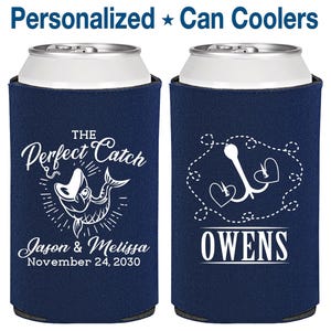 The Perfect Catch, Personalized Wedding Gift, Fisherman Wedding Gift, Fishing Wedding Gift, Hunting Wedding Gift, Beer Coolies | 532