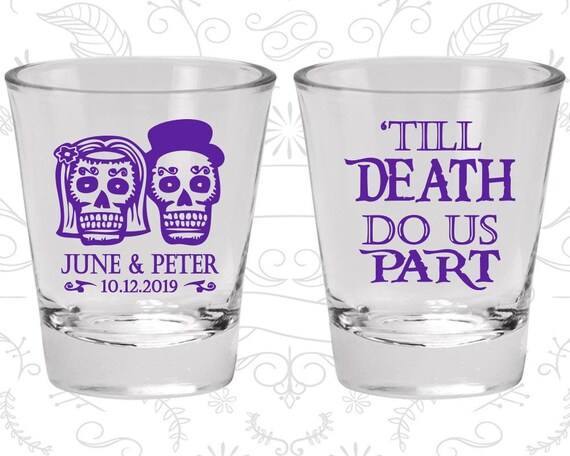 Till Death Do Us Part Shot Glasses, Sugar Skull Shot Glasses, Cheap Glass, Day of the Dead Shot Glasses, Candy Skull Shot Glasses (41) Il_570xn