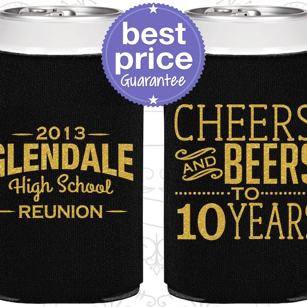 High School Reunion Favors, Class of 2014 Reunion, 10 Year Reunion, Class Reunion Gifts, College Reunion, Can Coolers (140000)