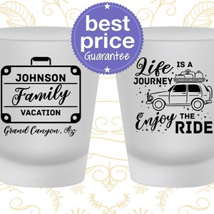 Family Vacation Shot Glasses, Vacation Favors, Family Vacation Gifts, Destination Vacation, Family Road Trip | 180051