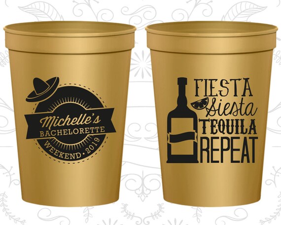 Fiesta Siesta, Tequila Repeat, Bachelorette Cup Customized, Mexican Bachelorette Cups, Bachelorette Weekend Cups, Bachelorette Cups (60004) Il_570xn