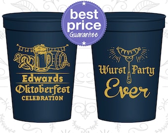 Oktoberfest Party Cups, Oktoberfest Favors, Oktoberfest Decorations, Oktoberfest Invites, Wurst Party Ever (240008)