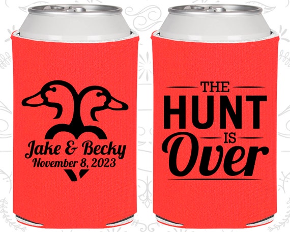 The Hunt is Over Wedding Favors, Personalized Favors, Hunting Wedding Favors, Duck Hunting Wedding Favors, Wedding Can Coolers (523) Il_570xn