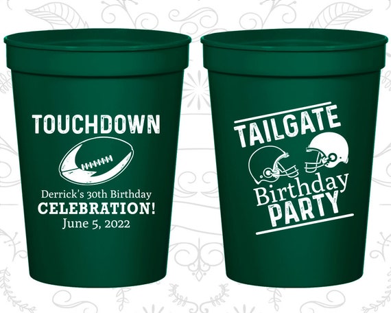 30th Birthday Cups, Promotional Party Favor Cups, Football Birthday Cups, Tailgate Birthday, Birthday Cups (20189) Il_570xn