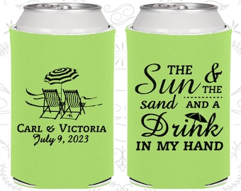 The Sun and The Sand and a Drink in my Hand, Personalized Favors, Beach Wedding Favors, Tropical Wedding Favors, Beach Chairs (353)