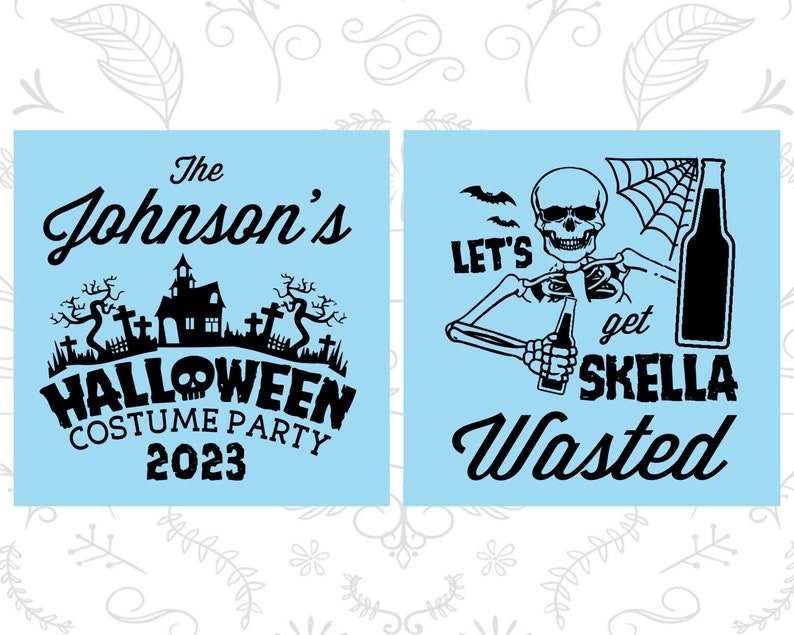 Halloween Favors, Halloween Can Coolers, Personalized Halloween, Halloween Party Supplies, Lets Get Skella Wasted, Costume Party 250014 image 4