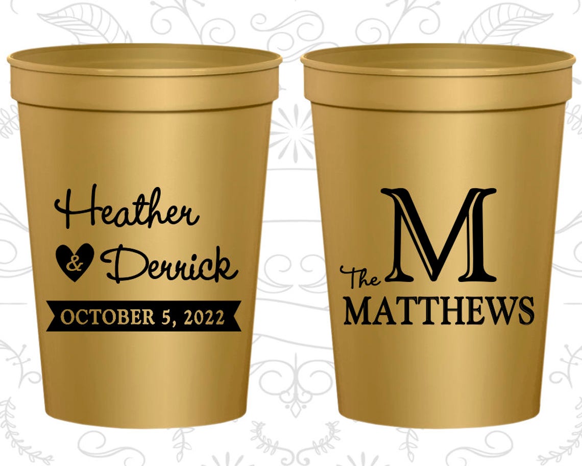 Gold Stadium Cups Gold Cups Gold Party Cups Gold Wedding Etsy