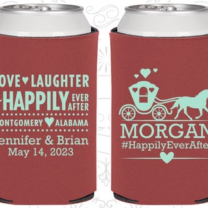 Love Laughter Happily Ever After, Fun Wedding Gifts, Fairy Tale Wedding Favors, Fairy Tale Favors, Princess Carriage, Beer Coolie 552 Bild 1