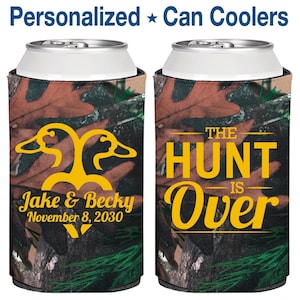 The Hunt is Over Wedding Favors, Personalized Favors, Hunting Wedding Favors, Duck Hunting Wedding Favors, Wedding Can Coolers | 523