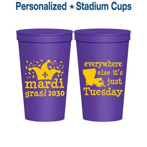 Mardi Gras Party Cups, Mardi Gras Favors, Mardi Gras Gifts, Mardi Gras Parade, Everywhere else its just Tuesday | 190016