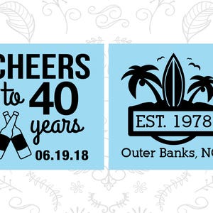 40th Birthday Shot Glass, Cheers to 40 years, Beach Birthday Shot Glass, Tropical Birthday, Birthday Shot Glass, Birthday Glass 20226 image 2