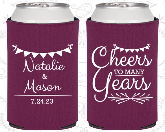 Cheers to Many Years, Wedding Party Gifts, Couples Shower Gift, Spring Wedding Gift, Coolies (327) Il_570xn