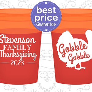 Thanksgiving Color Changing Cups, Thanksgiving Party Favors, Personalized Thanksgiving, Thanksgiving Party Gifts, Gobble Gobble | 260018