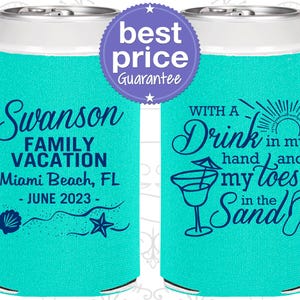 Vacation Party Favors, Vacation Can Coolers, Family Vacation Favors, Family Beach Vacation, Summer Vacation | 180000