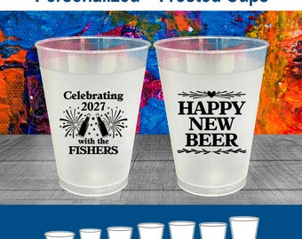New Years Frosted Cups, New Years Eve Party Favors, NYE Party 2027, Happy New Beer | 170004