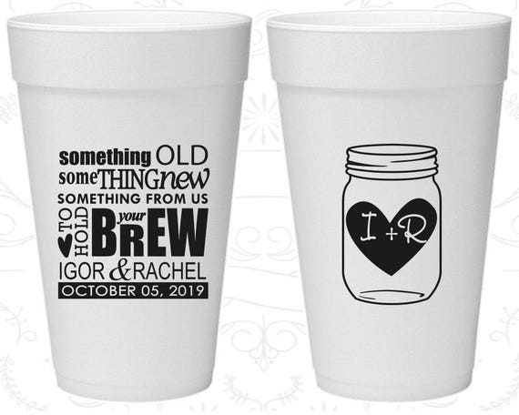 Mason Jar Wedding, Cheap Styrofoam Cups, Rustic Wedding, Something Old Something New, Foam Cups (01) Il_570xn