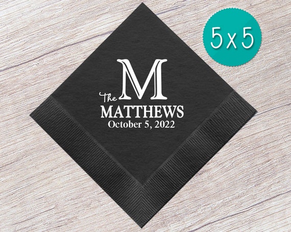 Wedding Napkins, Personalized Napkins, Wedding Favors, Wedding Napkins Personalized, Custom Napkins, Gold Foil Napkin, 3ply, Cocktail Napkin Il_570xn