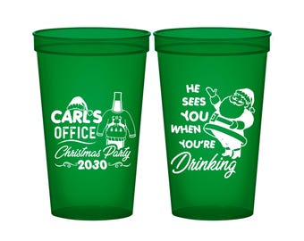 Christmas Cups, Christmas Party Favor, Personalized Christmas Cups, Holiday Cups, Holiday Party Favor, Ugly Christmas Sweater Party | 280028