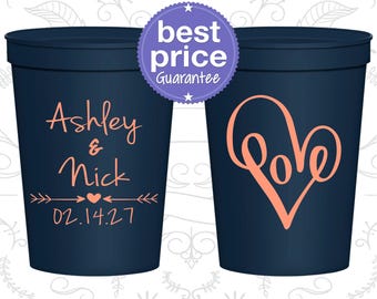 Personalized Stadium Cups, Wedding Cups, Plastic Cups, Stadium Cups, Personalized Cups, Wedding Favor Cups, Personalized Plastic Cups | 252