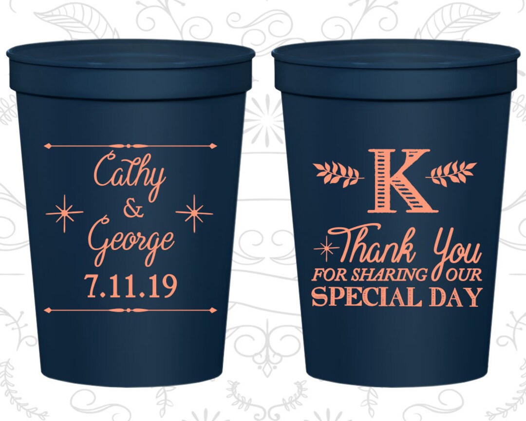 Monogrammed Cups, Monogram Cups, Monogram Wedding Cups, Monogram