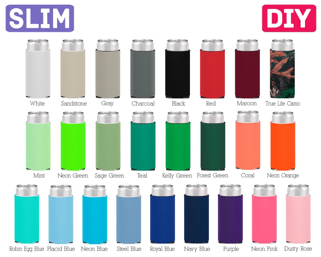 100 Pack Blank Slim Can Coolers for Screen Printing HTV Heat Transfer