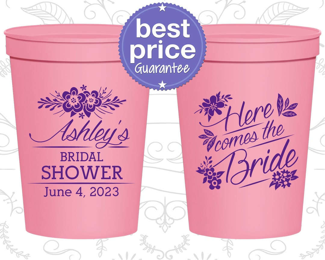 Bridal Shower Plastic Cups, Bridal Shower Favors, Bridal Shower Gifts
