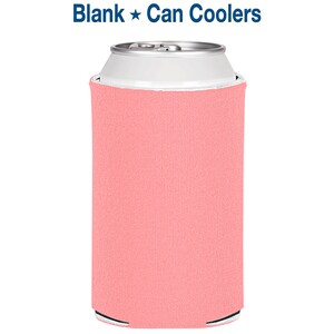 50 Pack - Blank Can Coolers Strawberry Ice Blank Coolers Light Pink Foam Can Holders Collapsible Bulk Beer Huggers DIY Crafts