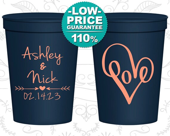 Personalized Stadium Cups, Wedding Cups, Plastic Cups, Stadium Cups, Personalized Cups, Wedding Favor Cups, Personalized Plastic Cups (C252) Il_570xn