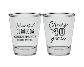 High School Reunion Shot Glass, Class of 1986 Reunion, 40 Year Reunion, Class Reunion Favors, College Reunion, Reunion Decorations | 140003