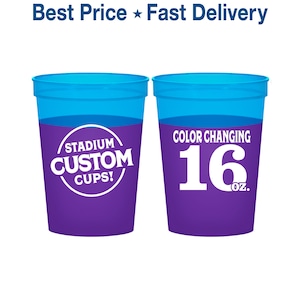 Color Changing Cups, Stadium Cups, Plastic Color Changing Cup, Party Cups, Personalized Color Change Cup, Custom Cups, 16 oz Cups