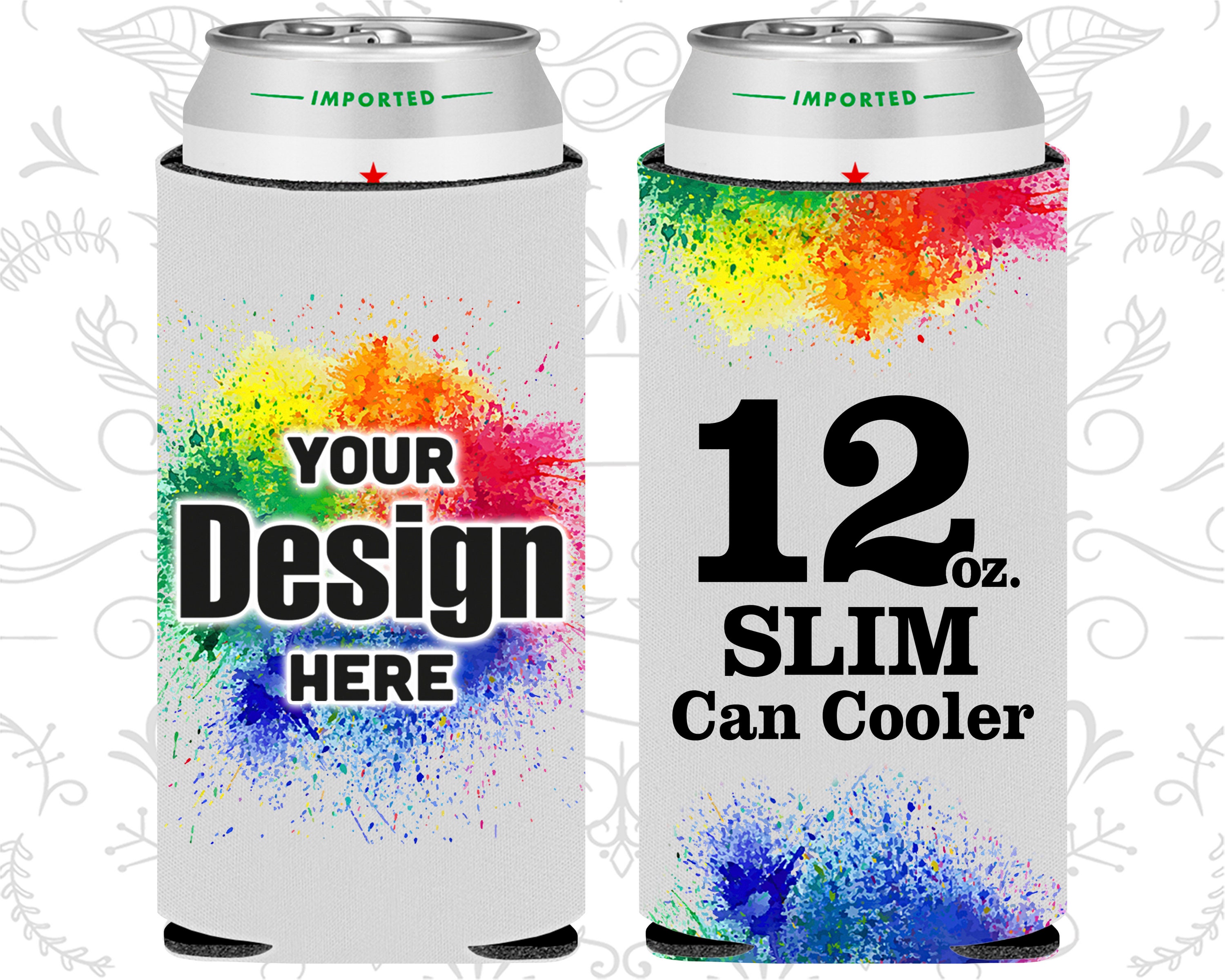 Full Color Slim Can Coolers Sublimation Can Cooler 12 oz Skinny Photo Printing Full Color Photo Sublimation Full Color Logo