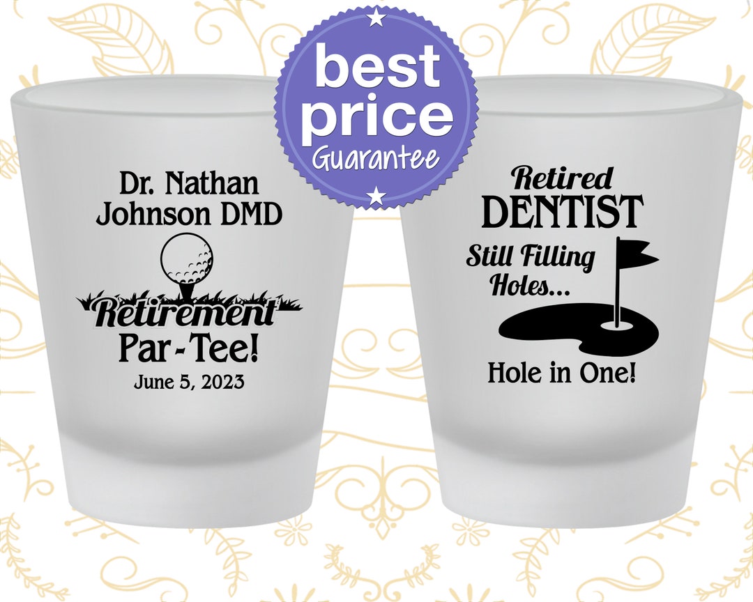 Retirement Shot Glasses, Retirement Party Favors, Retirement Gifts