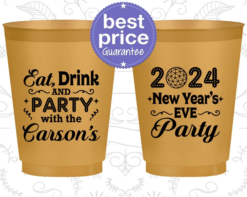 New Years Frosted Cups, New Years Eve Party Favors, New Years Eve Party Ideas, New Years Ball 170022 image 1