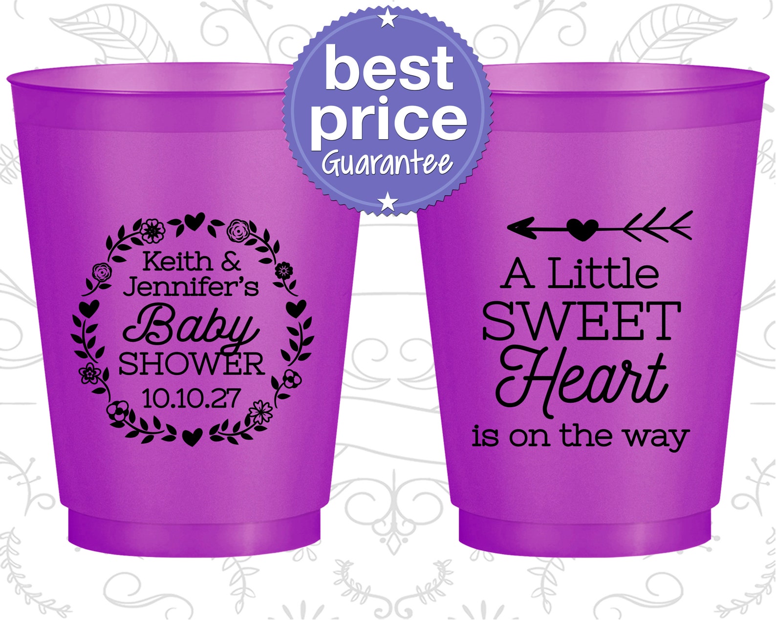 Flower Baby Shower Baby Shower Frosted Cups Baby Girl Shower Etsy