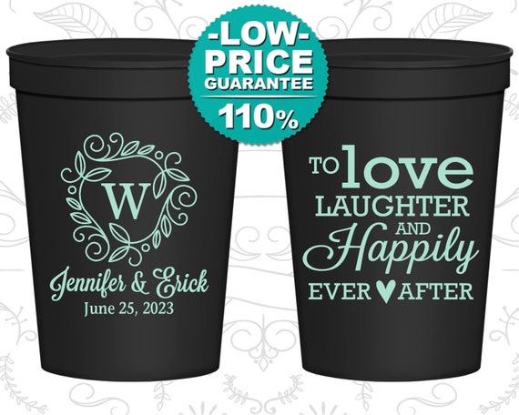 Wedding Favor Cups, Wedding Cups, Plastic Cups, Stadium Cups, Personalized Cups, Custom Stadium Cups, Wedding Favors, Monogram Cups (C61) Il_570xn